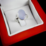 انگشتر عقیق کبود نقره دست ساز مردانه و زنانه طرح انوشه - Image 2