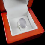 انگشتر عقیق کبود نقره دست ساز مردانه و زنانه طرح ارشا - Image 2