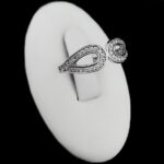 حلقه چند نگین نقره زنانه طرح نهال