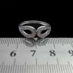 حلقه چند نگین نقره زنانه طرح نهال - Image 2