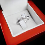 حلقه تک نگین نقره زنانه طرح سیمین - Image 2