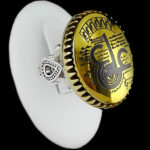 انگشتر حدید صینی نقره مردانه طرح یزدان با ذکر عین علی (ع) - Image 5