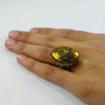 انگشتر حدید صینی نقره مردانه طرح یزدان با ذکر عین علی (ع) - Image 4