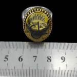انگشتر حدید صینی نقره مردانه طرح یزدان با ذکر عین علی (ع) - Image 3