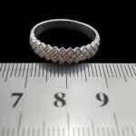 حلقه چند نگین نقره زنانه طرح وامین - Image 2