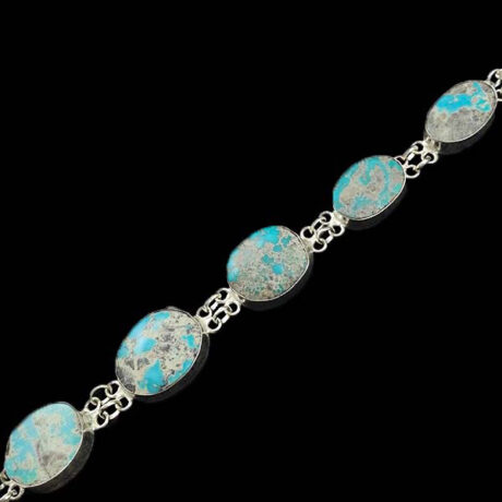 دستبند فیروزه نیشابوری نقره زنانه طرح فاروسا