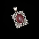 گردنبند عقیق سرخ یمنی نقره زنانه طرح حاناب