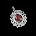 گردنبند عقیق سرخ یمنی نقره زنانه طرح مانال