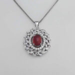 گردنبند عقیق سرخ یمنی نقره زنانه طرح مانال - Image 2