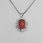 گردنبند عقیق سرخ یمنی نقره زنانه طرح یارا - Image 2