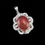 گردنبند عقیق سرخ یمنی نقره زنانه طرح یارا