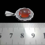 گردنبند عقیق سرخ یمنی نقره زنانه طرح فاران - Image 3