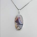 گردنبند عقیق شجر نقره دست ساز طرح شیلان +حرز امام جواد (ع) +تربت امام حسین (ع) - Image 3