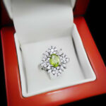 انگشتر زبرجد الماس تراش نقره زنانه طرح ثانیا - Image 2