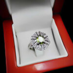 انگشتر زبرجد الماس تراش نقره زنانه طرح ثامیا - Image 2