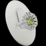 انگشتر زبرجد الماس تراش نقره زنانه طرح ثامیا - Image 4