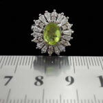 انگشتر زبرجد الماس تراش نقره زنانه طرح ثامین - Image 2