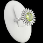 انگشتر زبرجد الماس تراش نقره زنانه طرح جانا - Image 4