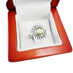 انگشتر زبرجد الماس تراش نقره زنانه طرح جانا