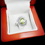 انگشتر زبرجد الماس تراش نقره زنانه طرح جانا - Image 2