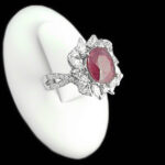 نیم ست یاقوت سرخ الماس تراش نقره زنانه طرح کتان - Image 5