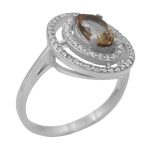 انگشتر الکساندریت الماس تراش نقره زنانه طرح آنکار