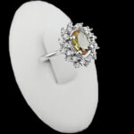 انگشتر الکساندریت الماس تراش نقره زنانه طرح رامیان