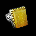 انگشتر شرف الشمس نقره مردانه طرح «من یتق الله» + حکاکی - Image 5