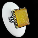 انگشتر شرف الشمس نقره مردانه طرح «من یتق الله» + حکاکی