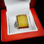 انگشتر شرف الشمس نقره مردانه طرح «من یتق الله» + حکاکی - Image 4