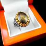 انگشتر حدید صینی نقره مردانه طرح آترین+حکاکی ذکر یا فاطمه الزهرا - Image 3