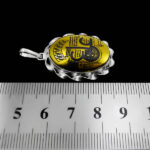 گردنبند حدید صینی نقره مردانه و زنانه بزرگ دست ساز طرح دورپیچ عین علی (ع) + حرز امام جواد (ع) - Image 2