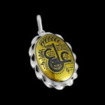 گردنبند حدید صینی نقره مردانه و زنانه بزرگ دست ساز طرح دورپیچ عین علی (ع) + حرز امام جواد (ع) - Image 4