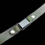 دستبند حدید صینی نقره چرم طبیعی طرح یشمی بلند کلاسیک + حکاکی ذکر رزق و روزی