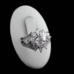 حلقه تک نگین نقره زنانه طرح نامور