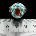 انگشتر چند نگین نقره مردانه طرح فاخر پرسا - Image 2