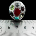 انگشتر چند نگین نقره مردانه طرح برهان - Image 3