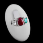 انگشتر چند سنگ نقره مردانه و زنانه دست ساز طرح برنام ۲