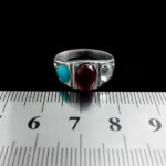 انگشتر چند سنگ نقره مردانه و زنانه دست ساز طرح برنام ۲ - Image 3