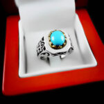 انگشتر فیروزه نیشابوری نقره دست ساز فاخر مردانه طرح حماد - Image 3