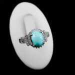 انگشتر فیروزه نیشابوری نقره زنانه طرح رزانام