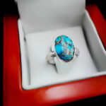 انگشتر فیروزه نیشابوری نقره دست ساز مردانه و زنانه طرح ساهان+ حرز امام جواد (ع) - Image 3