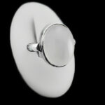 انگشتر عقیق کبود نقره دست ساز مردانه و زنانه طرح بیضی ساده + حرز امام جواد (ع)