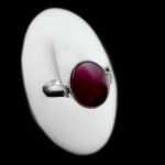 انگشتر عقیق یمنی سرخ و مشکی نقره دست ساز مردانه و زنانه طرح دو عقیق + حرز امام جواد (ع) - Image 2