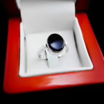 انگشتر عقیق یمنی سرخ و مشکی نقره دست ساز مردانه و زنانه طرح دو عقیق + حرز امام جواد (ع) - Image 4