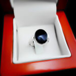 انگشتر عقیق یمنی سرخ و مشکی نقره دست ساز مردانه و زنانه طرح دو عقیق ۲+ حرز امام جواد (ع) - Image 4