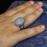 انگشتر عقیق کبود یمنی نقره مردانه طرح سردار دلها - Image 4