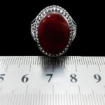 انگشتر عقیق سرخ نقره مردانه طرح سردار دلها - Image 3