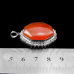 گردنبند عقیق سرخ یمنی نقره زنانه طرح فاخر هشت ضلعی سارن - Image 2