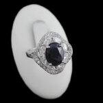 نیم ست یاقوت کبود الماس تراش نقره زنانه طرح راهانا - Image 4